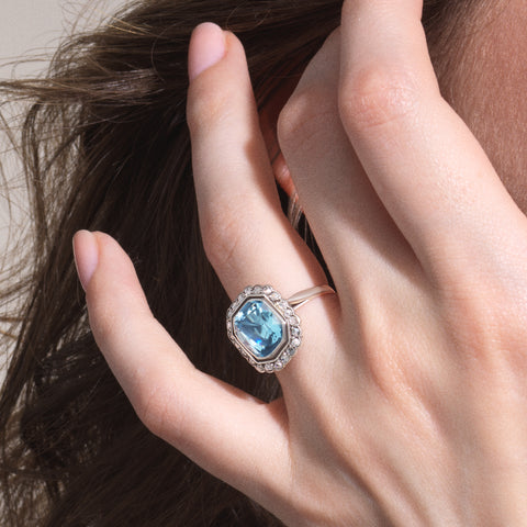 Lavender Cascade Colombian Emerald Ring | Emerald Wedding Ring | NIXIN